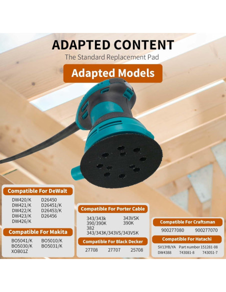 Almohadilla de Lijadora 5" Universal RJMom 8 Agujeros