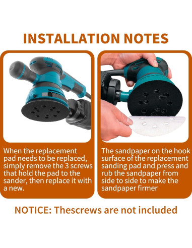 Almohadilla de Lijadora 5" Universal RJMom 8 Agujeros