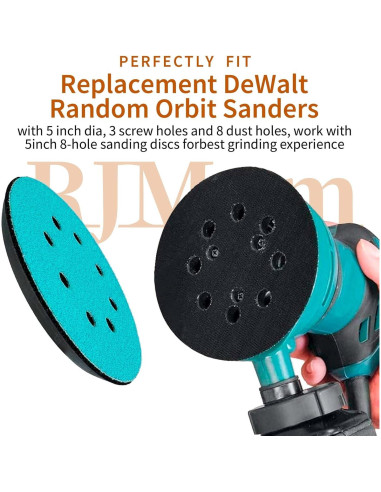 Almohadilla de Lijadora 5" Universal RJMom 8 Agujeros