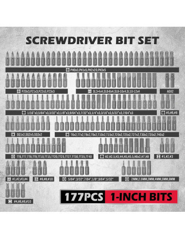 Juego de Puntas de Destornillador SEDY 260 Piezas CR-V