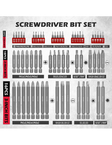 Juego de Puntas de Destornillador SEDY 260 Piezas CR-V
