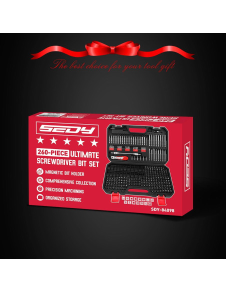 Juego de Puntas de Destornillador SEDY 260 Piezas CR-V