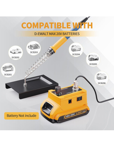 Kit de Soldador Inalámbrico Hakea 20V Max, Calentamiento Rápido