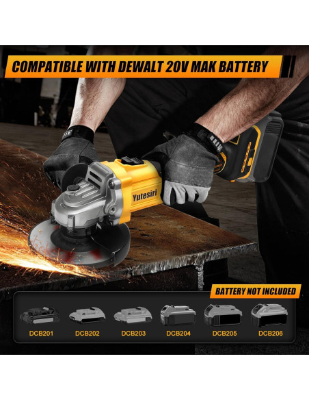 Amoladora Angular Inalámbrica Yutesiri 20V 11000RPM 3 Cuchillas Amoladora Angular Inalámbrica Yutesiri 20V 11000RPM 3 Cuchillas