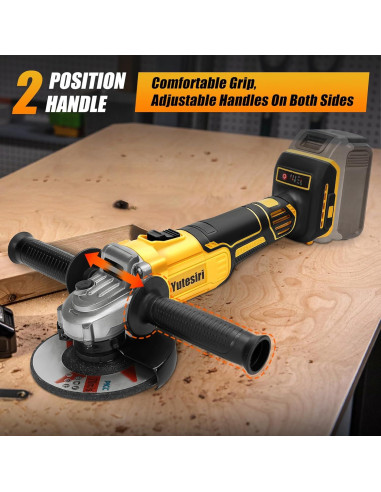 Amoladora Angular Inalámbrica Yutesiri 20V 11000RPM 3 Cuchillas