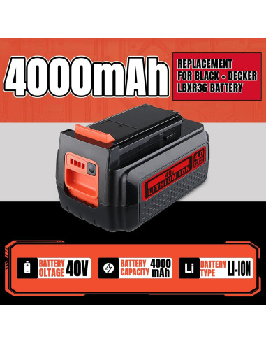 Batería Li-ion 40V 4.0Ah Prezoye para Black & Decker
