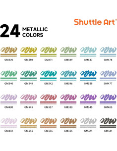 Marcadores de Pintura Acrílica Shuttle Art 24 Colores Metálicos 2