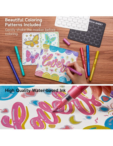 Marcadores de Pintura Acrílica Shuttle Art 24 Colores Metálicos