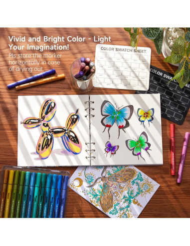 Marcadores de Pintura Acrílica Shuttle Art 24 Colores Metálicos