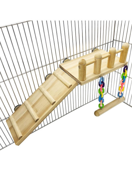 Soporte de Juegos para Aves CAREUPET con Escalera y Columpio