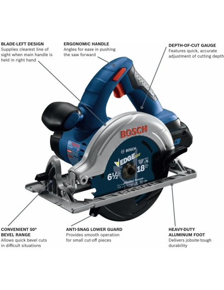 Sierra Circular Inalámbrica Bosch CCS180-B15 18V 6-1/2" con Batería 4.0 Ah