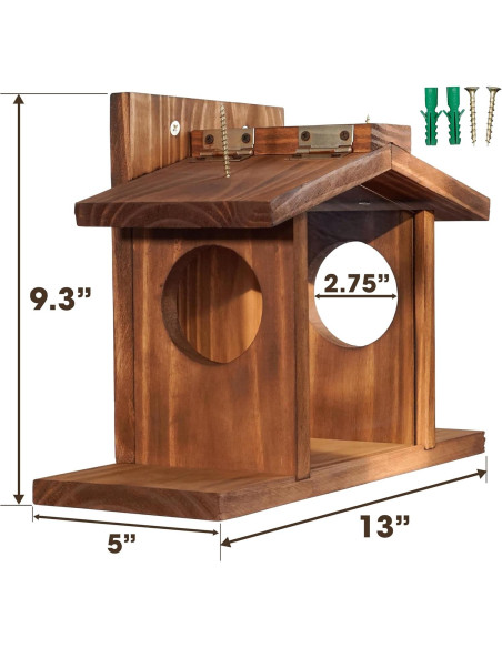 Comedero de Ardillas MIXUMON de Madera 5L Estilo 2