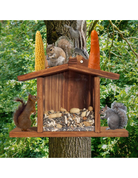 Comedero de Ardillas MIXUMON de Madera 5L Estilo 2