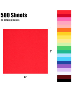 Papel de Origami Koogel 500 Hojas 15x15 cm Doble Cara 20 Colores 2