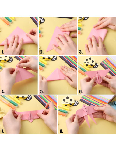 Papel de Origami Koogel 500 Hojas 15x15 cm Doble Cara 20 Colores