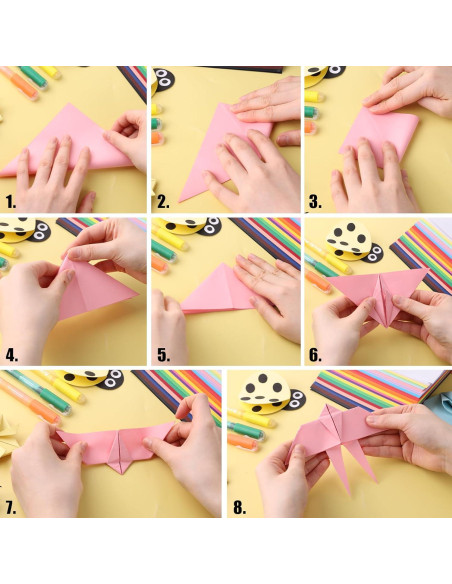 Papel de Origami Koogel 500 Hojas 15x15 cm Doble Cara 20 Colores