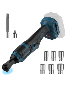 Llave de Trinquete Inalámbrica 3/8" QSDXNYDC 100Nm LED 6 Dados