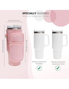 Bolsa Portavasos DCLMALL para Taza Stanley 40 oz Rosa 2