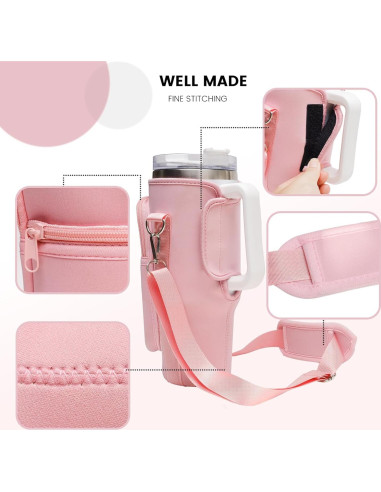 Bolsa Portavasos DCLMALL para Taza Stanley 40 oz Rosa