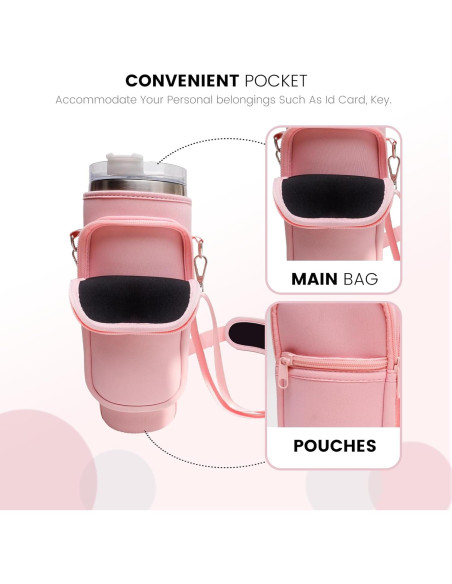 Bolsa Portavasos DCLMALL para Taza Stanley 40 oz Rosa