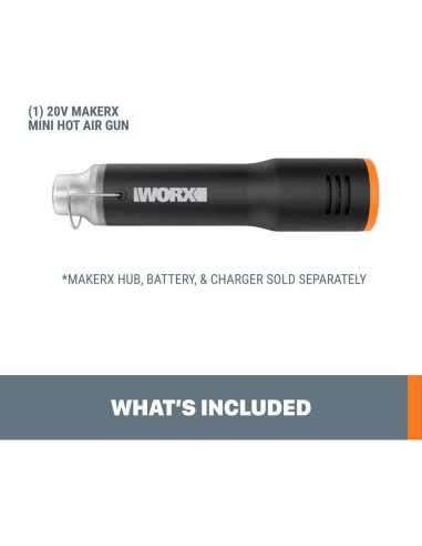 Pistola de Calor Mini Worx MAKERX WX743L.9 20V Compacta