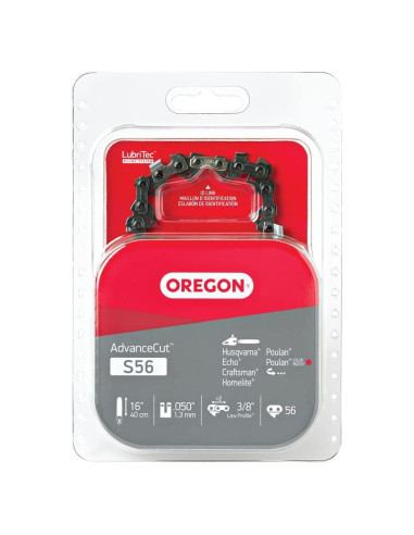 Cadena de Motosierra Oregon S56 16" 56 Eslabones Bajo Retroceso