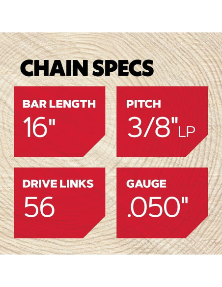 Cadena de Motosierra Oregon S56 16" 56 Eslabones Bajo Retroceso