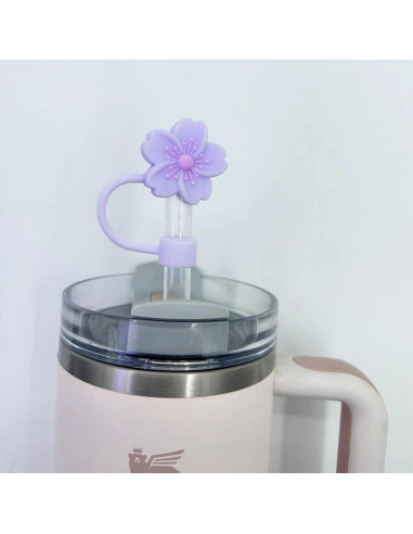 Cubiertas de Popote Oathast Púrpura 3 Pcs Silicona 1cm