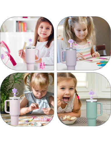 Cubiertas de Popote Oathast Púrpura 3 Pcs Silicona 1cm