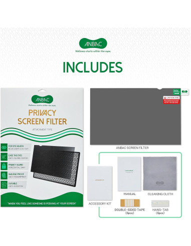 Filtro de Pantalla Privada ANBAC 13.3" Antirreflejo UV