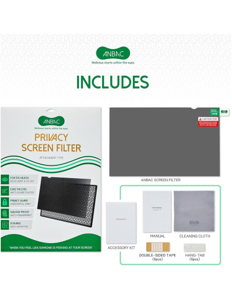 Filtro de Pantalla Privada ANBAC 13.3" Antirreflejo UV