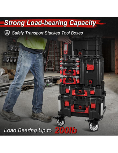 Carro de Herramientas DNShorix Compatible con Milwaukee Packout 90.7kg