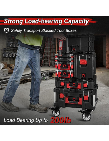 Carro de Herramientas DNShorix Compatible con Milwaukee Packout 90.7kg