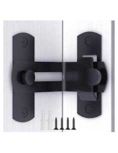 Pestillo de puerta de granero L'aimefois 90 negro 6.99x7.49cm