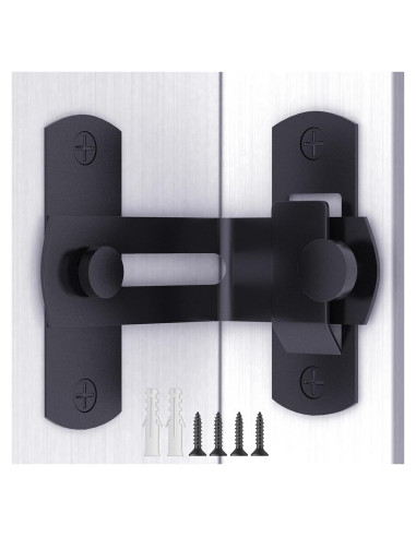 Pestillo de puerta de granero L'aimefois 90 negro 6.99x7.49cm