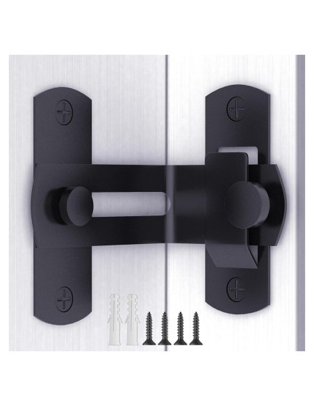 Pestillo de puerta de granero L'aimefois 90 negro 6.99x7.49cm