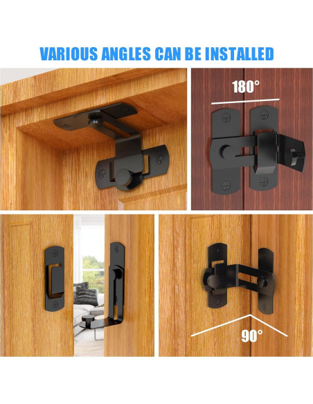 Pestillo de puerta de granero L'aimefois 90 negro 6.99x7.49cm