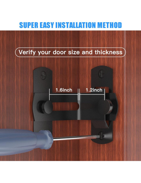 Pestillo de puerta de granero L'aimefois 90 negro 6.99x7.49cm