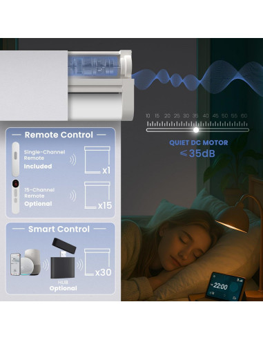Persianas Motorizadas MANSNIX 55.88x182.88cm Control Remoto
