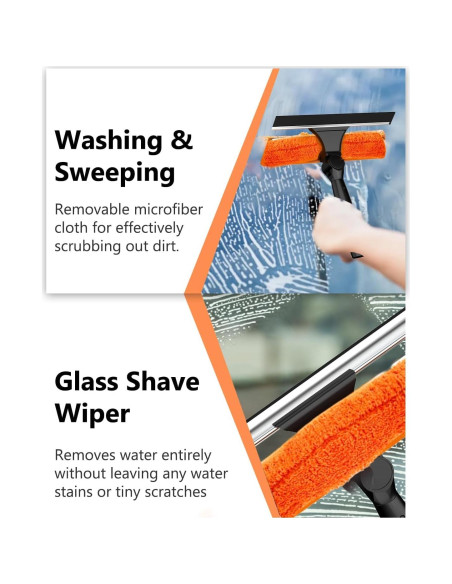 Raspador de Ventanas Telescópico SKGPOLE 5-19 Pies 2 en 1