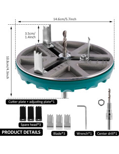 Sierra de Agujero Ajustable Hanyun - Diámetro 45-130mm 2