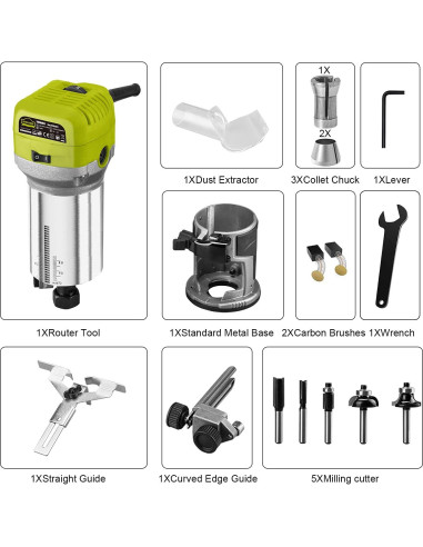 Router Eléctrico DEWINNER 710W 13000-33000 RPM 6 Velocidades