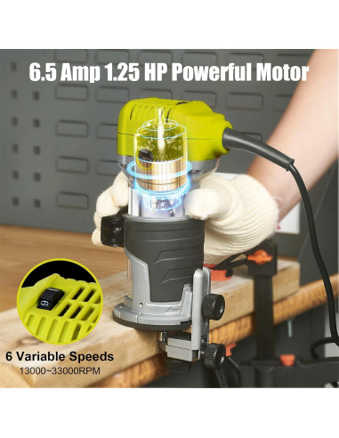 Router Eléctrico DEWINNER 710W 13000-33000 RPM 6 Velocidades