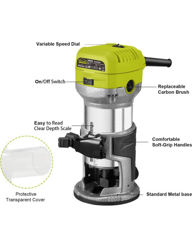 Router Eléctrico DEWINNER 710W 13000-33000 RPM 6 Velocidades