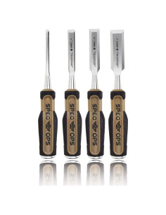 Juego de Cinceles de Madera Spec Ops - 4 Piezas Acero Alto Carbono