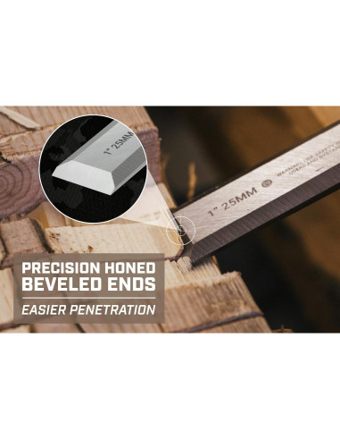 Juego de Cinceles de Madera Spec Ops - 4 Piezas Acero Alto Carbono