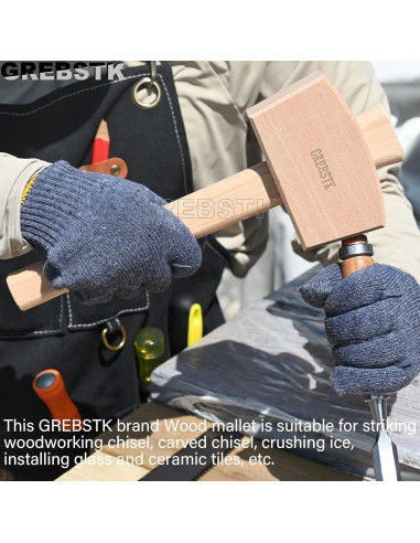 Juego de Lima de Madera GREBSTK 20 cm con Mazo de Haya