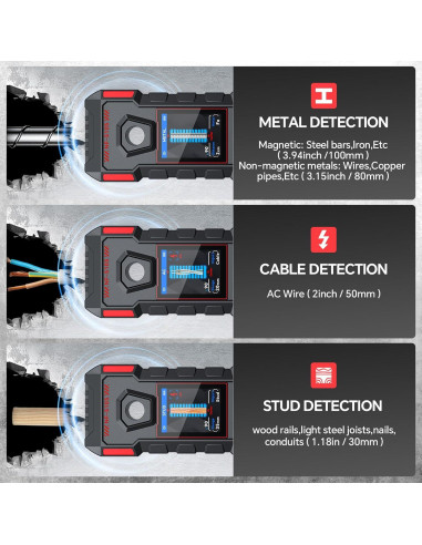 Buscador de Vigas GOTMEET NF-5105 Recargable 6 en 1