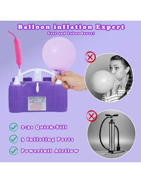 Bomba de aire eléctrica New Meetall 4 en 1 para globos y flotadores