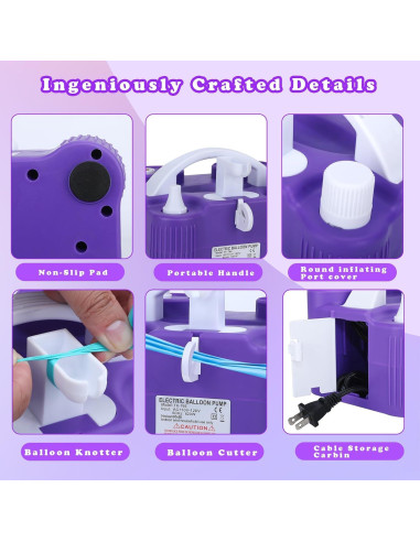 Bomba de aire eléctrica New Meetall 4 en 1 para globos y flotadores